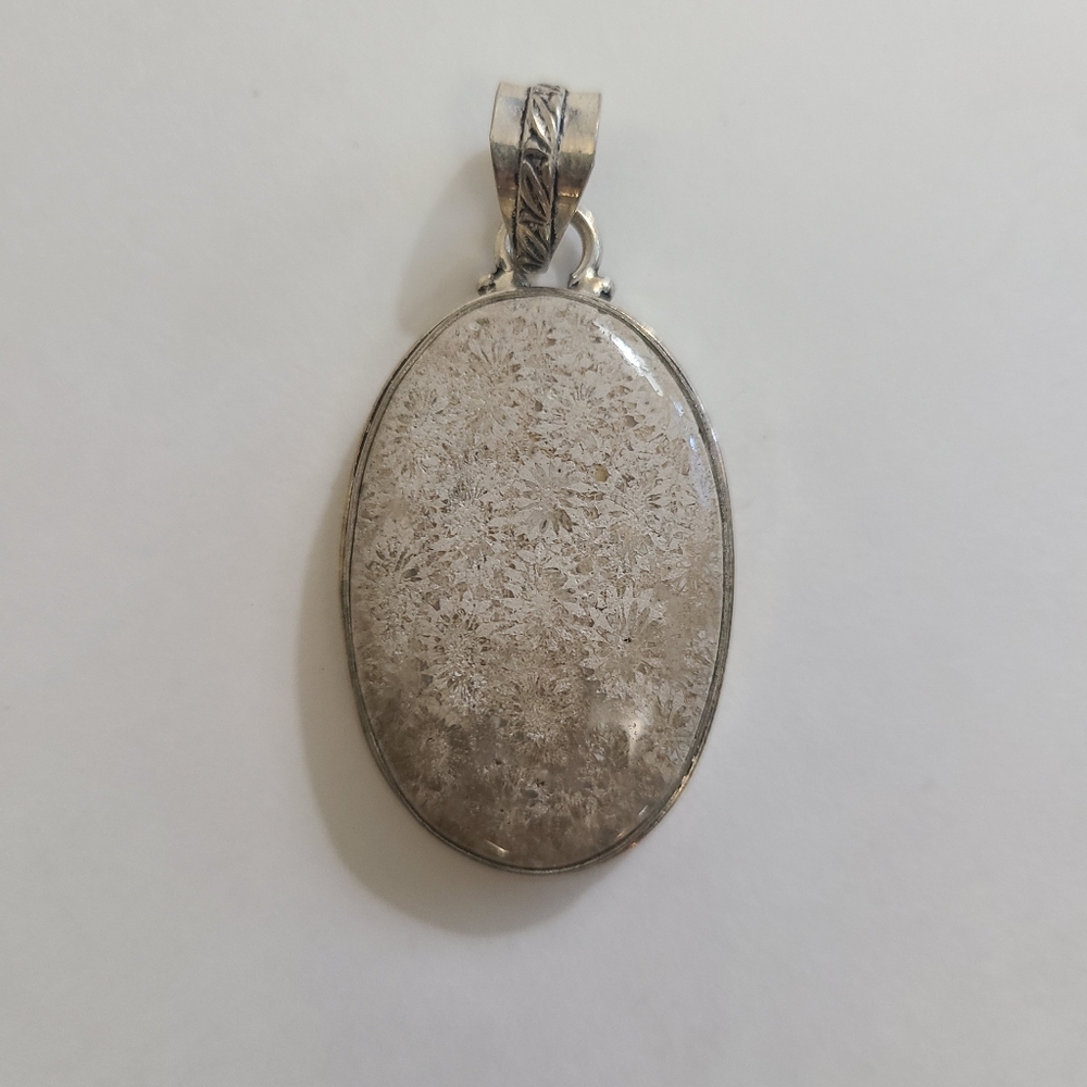 925 Sterling Silver Sea Coral Pendant
